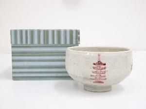 貫入釉五重の塔図茶碗